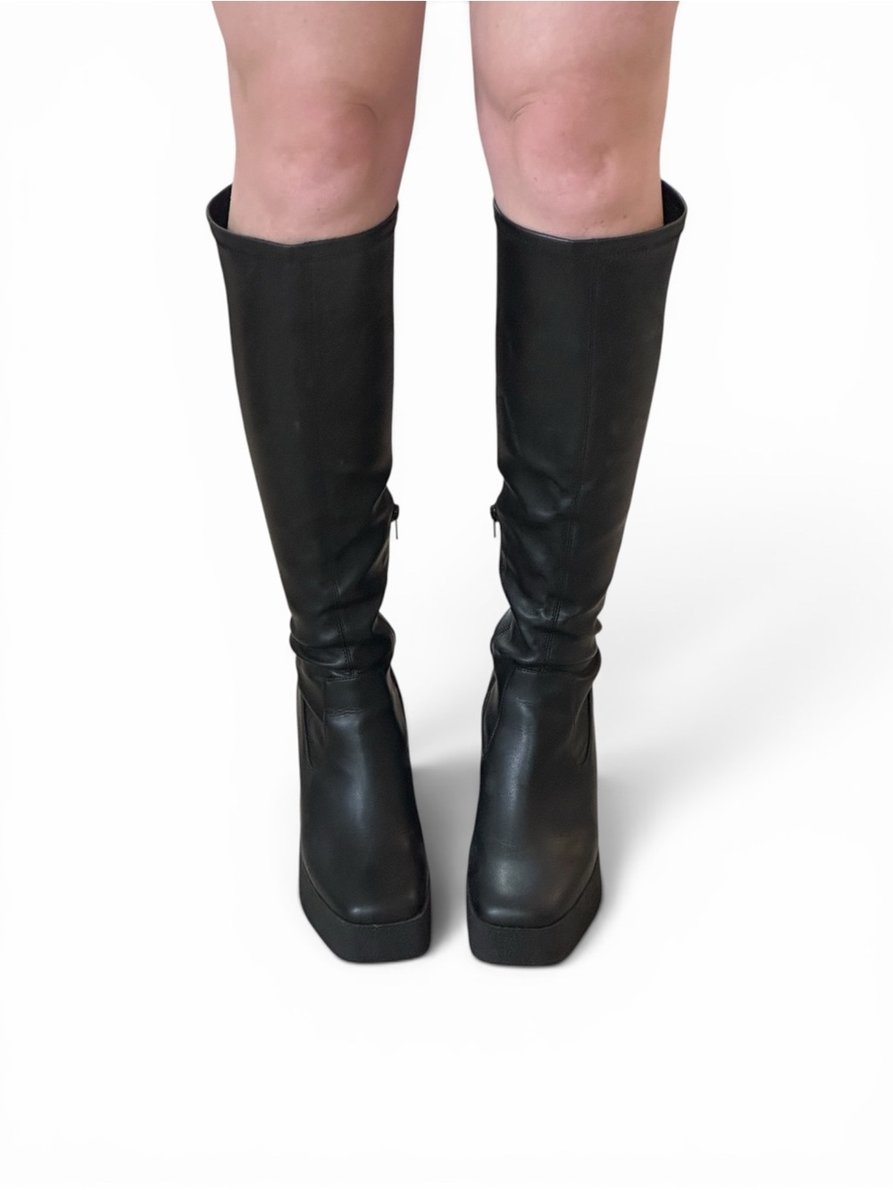 Abound Black Knee-High Platform Block Heel Boots - Picture 4 of 4